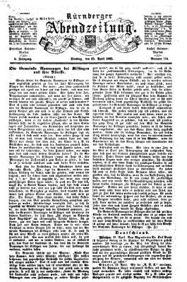 Nürnberger Abendzeitung Dienstag 25. April 1865