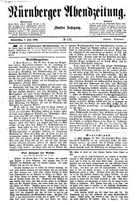 Nürnberger Abendzeitung Donnerstag 1. Juni 1865