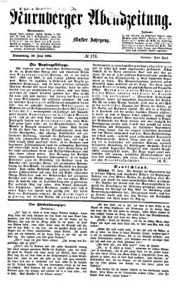 Nürnberger Abendzeitung Donnerstag 29. Juni 1865