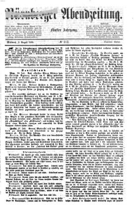 Nürnberger Abendzeitung Mittwoch 2. August 1865