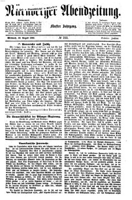 Nürnberger Abendzeitung Mittwoch 23. August 1865