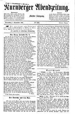 Nürnberger Abendzeitung Donnerstag 7. September 1865