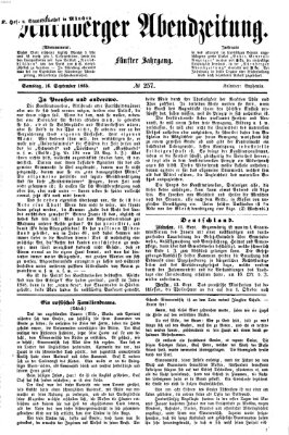 Nürnberger Abendzeitung Samstag 16. September 1865