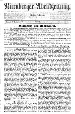 Nürnberger Abendzeitung Mittwoch 27. September 1865