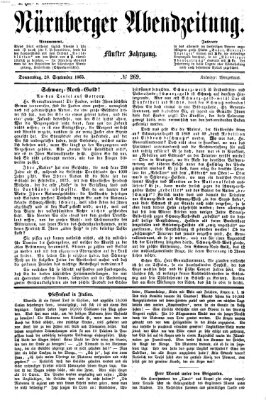 Nürnberger Abendzeitung Donnerstag 28. September 1865