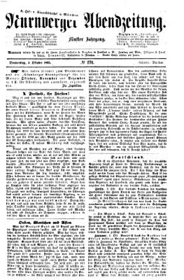 Nürnberger Abendzeitung Donnerstag 5. Oktober 1865