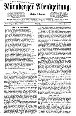 Nürnberger Abendzeitung Donnerstag 19. Oktober 1865