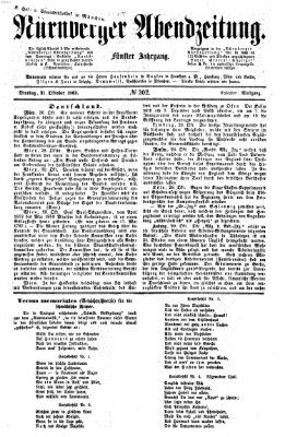 Nürnberger Abendzeitung Dienstag 31. Oktober 1865