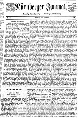 Nürnberger Journal (Nürnberger Abendzeitung) Dienstag 27. Februar 1866