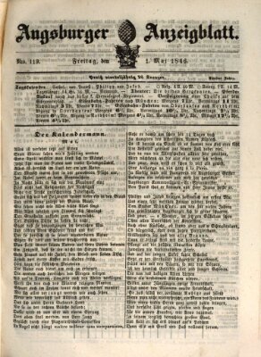 Augsburger Anzeigeblatt Freitag 1. Mai 1846