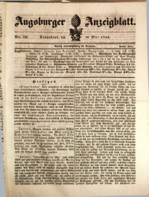 Augsburger Anzeigeblatt Samstag 16. Mai 1846