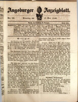 Augsburger Anzeigeblatt Sonntag 17. Mai 1846