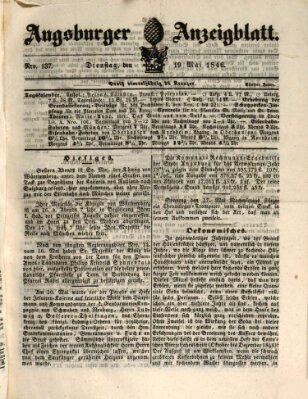 Augsburger Anzeigeblatt Dienstag 19. Mai 1846