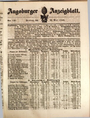 Augsburger Anzeigeblatt Freitag 22. Mai 1846