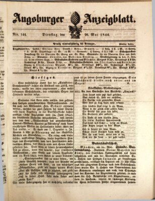 Augsburger Anzeigeblatt Dienstag 26. Mai 1846