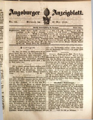 Augsburger Anzeigeblatt Mittwoch 27. Mai 1846