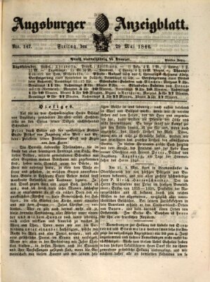 Augsburger Anzeigeblatt Freitag 29. Mai 1846