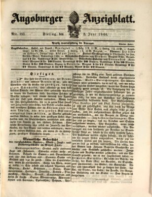 Augsburger Anzeigeblatt Freitag 5. Juni 1846