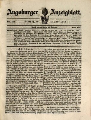 Augsburger Anzeigeblatt Dienstag 16. Juni 1846