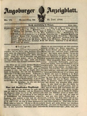 Augsburger Anzeigeblatt Donnerstag 25. Juni 1846