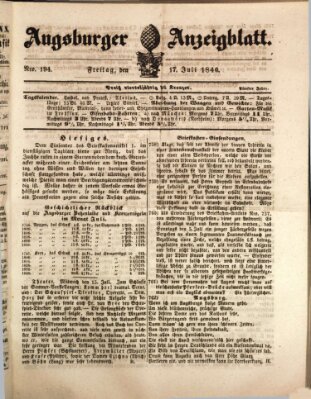 Augsburger Anzeigeblatt Freitag 17. Juli 1846