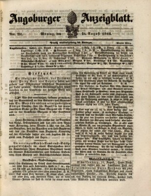 Augsburger Anzeigeblatt Montag 24. August 1846