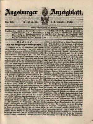 Augsburger Anzeigeblatt Dienstag 8. September 1846