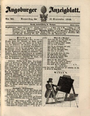 Augsburger Anzeigeblatt Donnerstag 17. September 1846