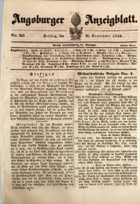 Augsburger Anzeigeblatt Freitag 25. September 1846