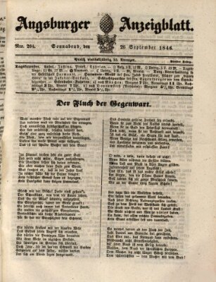 Augsburger Anzeigeblatt Samstag 26. September 1846