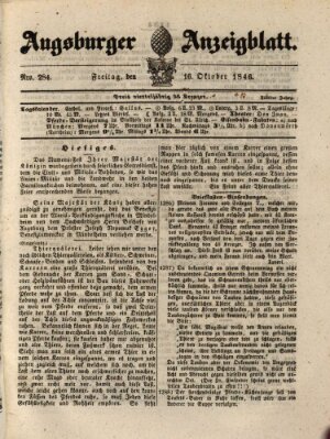 Augsburger Anzeigeblatt Freitag 16. Oktober 1846