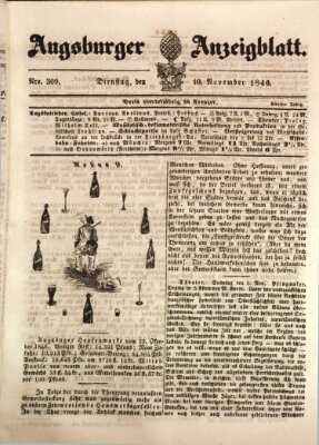 Augsburger Anzeigeblatt Dienstag 10. November 1846