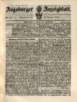 Augsburger Anzeigeblatt Samstag 23. Januar 1847