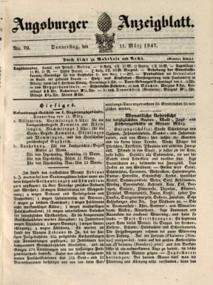 Augsburger Anzeigeblatt Donnerstag 11. März 1847