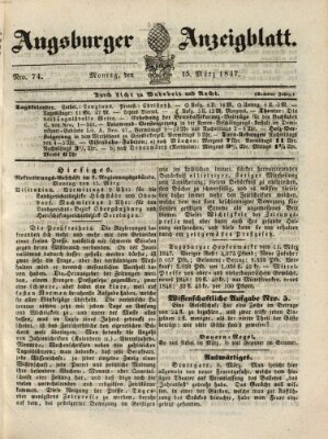 Augsburger Anzeigeblatt Montag 15. März 1847