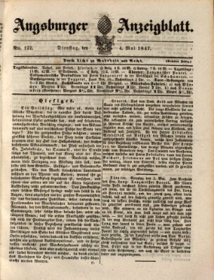 Augsburger Anzeigeblatt Dienstag 4. Mai 1847