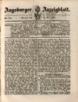 Augsburger Anzeigeblatt Montag 10. Mai 1847