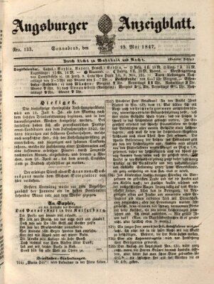 Augsburger Anzeigeblatt Samstag 15. Mai 1847