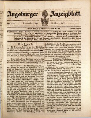 Augsburger Anzeigeblatt Donnerstag 20. Mai 1847