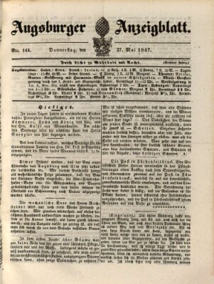 Augsburger Anzeigeblatt Donnerstag 27. Mai 1847