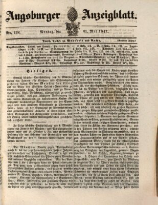 Augsburger Anzeigeblatt Montag 31. Mai 1847