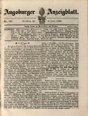 Augsburger Anzeigeblatt Dienstag 8. Juni 1847