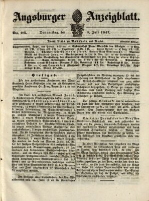 Augsburger Anzeigeblatt Donnerstag 8. Juli 1847