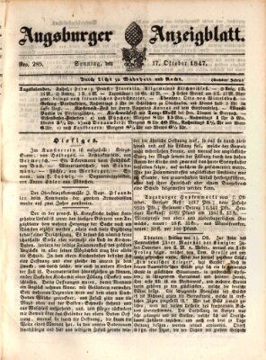 Augsburger Anzeigeblatt Sonntag 17. Oktober 1847