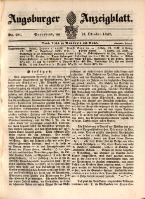 Augsburger Anzeigeblatt Samstag 23. Oktober 1847