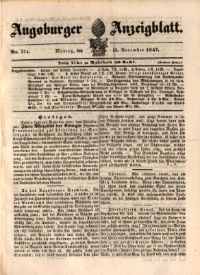 Augsburger Anzeigeblatt Montag 15. November 1847