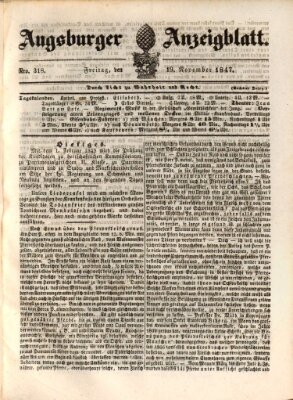 Augsburger Anzeigeblatt Freitag 19. November 1847