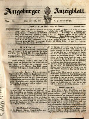 Augsburger Anzeigeblatt Samstag 8. Januar 1848