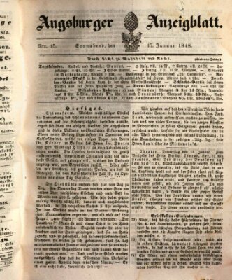 Augsburger Anzeigeblatt Samstag 15. Januar 1848