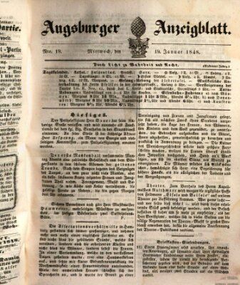 Augsburger Anzeigeblatt Mittwoch 19. Januar 1848